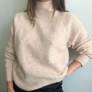 Topshop turtleneck sweater in nude/beige